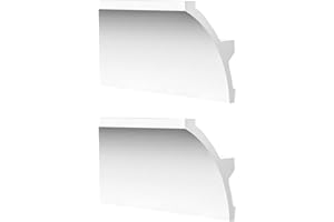 GARENERGIE Led Mall Home Profilo in Duropolimero per Strisce Strip Led da Soffitto | Pannello Verniciabile per Illuminazione Soffusa Greche Decorative (2 Pezzi - 100x10x5 cm)