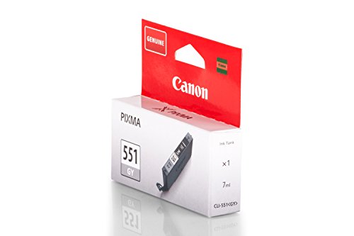 Original Tinte Canon CLI-551 GY , CLI-551GY6512 B 001 , 6512B001 - Premium Drucker-Patrone - Grau - 7 ml