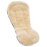 Housse en peau de mouton STAR de WERNER CHRIST BABY -Coussin de siège bébé universelle pour poussettes et buggy en fourrure médicale (qualité allemande)