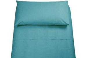 Lingerie Shop Set Lenzuola Letto Singolo Cotone Sotto Sopra + Federa Vari Colori Tinta Unita (Verde Petrolio, Singolo)