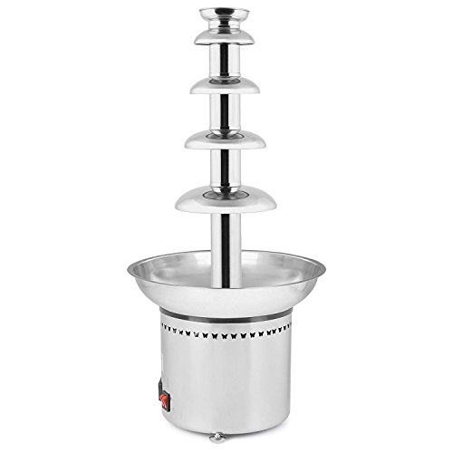 ZauberLu 68CM Schokobrunnen 5 Etagen Schokoladenbrunnen Profi Schokoladenfontäne mit Lebensmittelechte Förderschnecke Edelstahl-Kaskaden für Perfekten Schokoladenfluss (5 Etagen Schokobrunnen) - 6