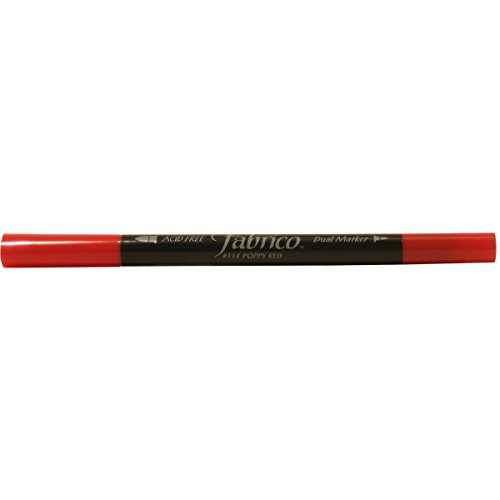 Tsukineko Fabrico Dual Tip Fabric Marker Pen Poppy Red