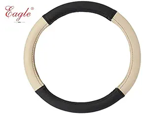 Eagle Car Steering Cover Beige/Black for Datsun Go Plus