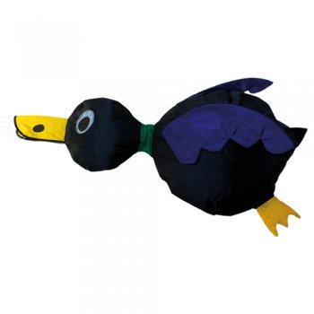 Windsack – Ducky Black – UV-beständig und wetterfest – Abmessungen: 110x50x35cm – inkl. Wirbelclip (Black) - 3