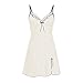 Produktbild TianWlio Dessous Mode Damen Schlafanzug Unterwäsche Unterhosen Negligees Weihnachten Nighte Kleid Plus Größe Falten Bogen Dessous Baby Dolls Nachtwäsche Schlafrock Weiß M