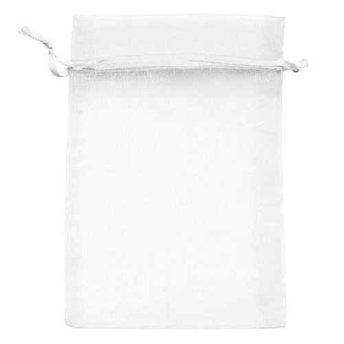 Cultured Drawstring Gift Bags, 4 by 6–Inch by White Organza Silver