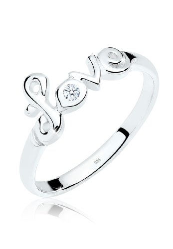 Diamore Damen-Ring 925 Sterling Silber Kristall Diamant wei Gr.58 (18.5) 0609351913_58
