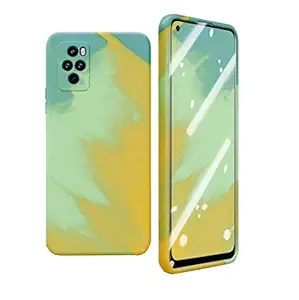MobiTussion Shockproof Matte Square Liquid Silicone Case Compatible for Redmi Note 10 / Redmi Note 10s (Fire Green)