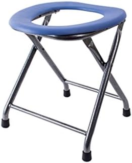HJHY® Commode chair, Collapsible Portable Thicker steel pipe Bathroom Old man Pregnant women Potty chair Sturdy waterproof