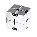 Produktbild Jeerui Infinity Cube Zappeln Spielzeug, Single Finger Endless Spaß Dekompression Stress Relief Zappeln Anti Angst Spielzeug für Kinder und Erwachsene-ABS galvanisieren Metall 2 Farben