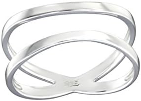Liara Crisscross Plain Ring 925 Sterling Silver. Polished And Nickel Free