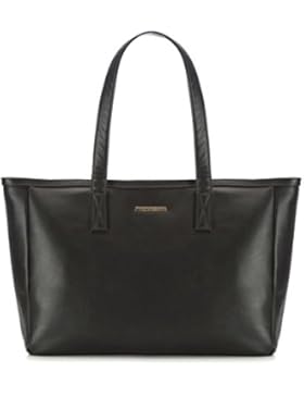 WITTCHEN Damen Henkeltaschen Damentasche, 13x54x40 cm, Braun/Grau/Schwarz, Leder, Kunstleder, Handmade, 83-4Y-E03-X