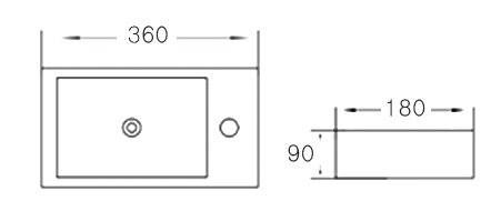 Grünblatt Waschbecken Hänge-Waschtisch mit Lotus Effekt Nano-Beschichtung - 2