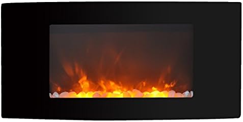 Amberglo Curved Electric Wall Hanging Fire with Crystal Fire Bed