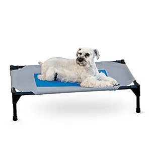 K&H Pet Products Coolin' Pet Cot Elevated Pet Bed Medium Gray/Blue 25