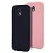 Produktbild 2 X Galaxy J5 2017 Hülle , Einfarbig Muster Transparent Flexible TPU Silikon Handytasche Ultra Dünn Schlank Durchsichtige Backcover Handyhülle Anti-Kratzer Case Cover für Samsung Galaxy J5 2017 - Rosa + Schwarz