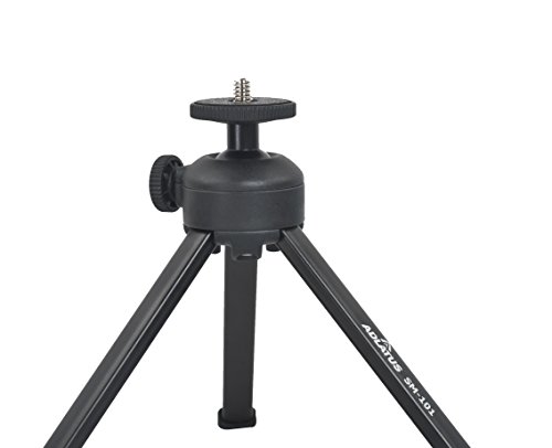 Adlatus SM de 101 Mini mesa trípode con cabezal de bola (hasta 1 kg, compacto y ligero) apta para Teléfono Móvil, GoPro, iPhone, smartphone, también como mando a utilizar |
