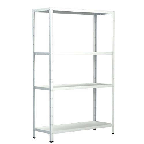 Regal Steckregal weiß Metall 137x75x30cm Regalsystem Steckregalsystem 4 Metall-Böden Traglast 200kg einfache Montage durch Stecksystem kein Verschrauben Schulte