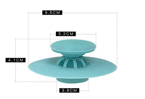 Q4U ® 2 in1 Silikon Badewanne Ablauf Stop & Badezimmer Haar Catcher Abfluss Sieb Displayschutzfolie weiß - 6