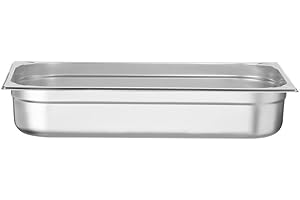 ‎HENDI HENDI Gastronormbehälter, Temperaturbeständig von -40° bis 300°C, Heissluftöfen-Kühl- und Tiefkühlschränken-Chafing Dishes-Bain Marie, Stapelbar, 14L, GN 1/1, 530x325x(H) 100mm, Edelstahl