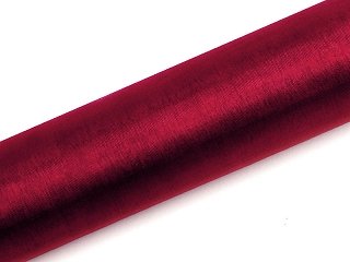 ORGANZA ROLLE DEKO Tischläufer STOFF 36 cm x 9 m , Farbe: Weinrot