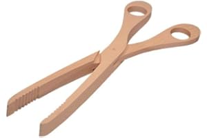 HOFMEISTER HOLZWAREN HOFMEISTER® Forbici in legno da 28 cm, resistenti al calore, con scanalature antiscivolo, pinze igieniche per crauti e cetrioli, in faggio, per barbecue e uso pratico