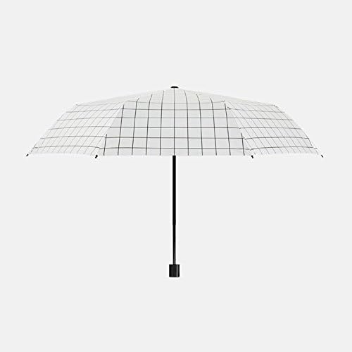 CJC Umbrella Sun protection Anti-UV Sun umbrella Block the sun fold Dual use Three folding umbrella black white Business travel ( Color : White )