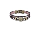 HFjingjing Personalizado Pulsera Trenzada de la Rana del Cuero de la Hebilla del Cuero del...