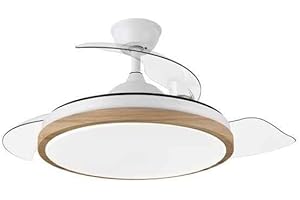 FABRILAMP Ventilador Dc Evros 72w 6120lm Blanco/haya 3asp.despegables 32/47x50/107d.3colores,remoto temporizador memoria