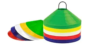 GRS Sports Plastic Cones Marker Mini Space Markers Discs (Pack of 25) for Football, Soccer, Baseball, Agility, Field Sports, Kids Footwork Training, Practice Drills etc