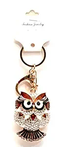 OWL Golden and Silver Stoned Nice Jewellery Keychain for Girls & Kids