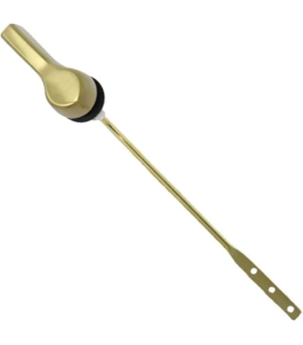 Universal Metal Brushed Gold Toilet Flush Handle Replacement, Front Mount Toilet Handle Replacement Compatible With Kohler, TOTO, American Standard