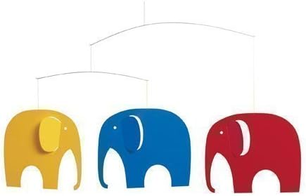 Flensted MobilesElephant Meeting - Mobile/Wind Chime - Red/Yellow/Blue