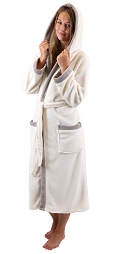 Betz leichter sportlicher Bademantel UNISEX Saunamantel mit Kapuze Damen Herren Farbe Beige oder Braun Größen S – XXL - 8