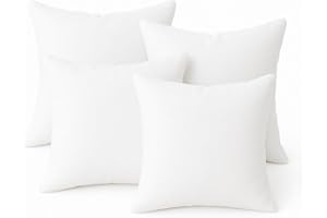EXCLUSIVELY DESIGNED BY BRIT COTTON Brit Cotton Cushion Inserts – 20x20 Inches, Pack of 4 – Bounce Back Square Pillow Inners for Covers – Hollowfibre Cushion Pads for Sofa, Bed & Decorative Use