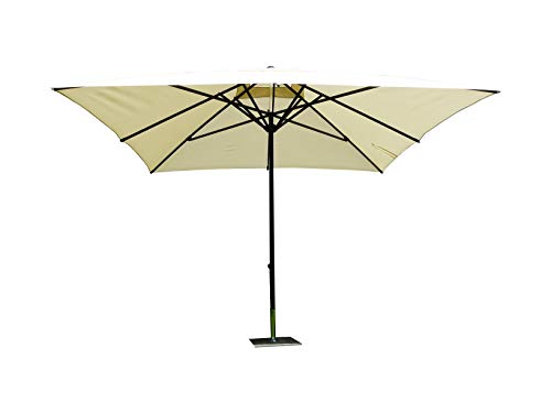 Maffei Art 139q Kronos Parasol TELESCOPIQUE carré cm 300x300, Tissu PolyMA imperméable, Made in Italy. Coluleur Ecru.