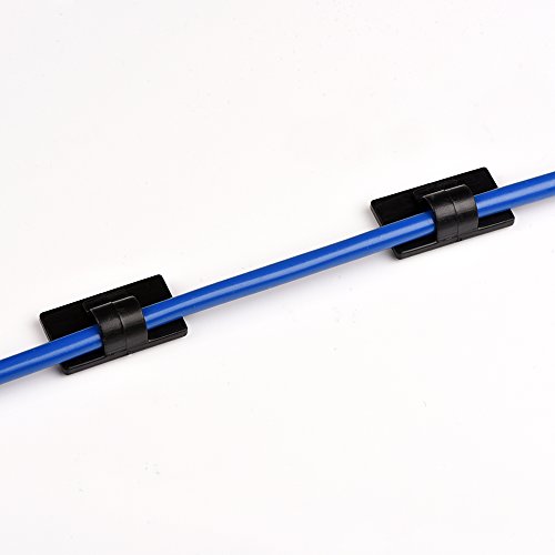 eBoot Kabelclips Selbstklebend Kabelschellen Clips, Schwarz, 20 Stück - 4