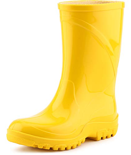 Preisvergleich Produktbild Ladeheid Kinder PVC Gummistiefel KL002BW(Gelb, 29 / 30 EU)