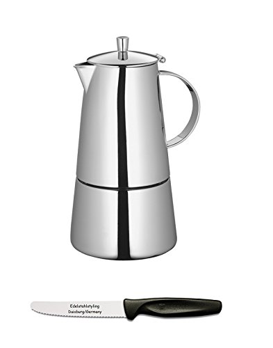 Cilio 202113 Espressokocher Treviso 4 Tassen poliert + Edelstahlstyling Universalmesser im Set Cilio 202113 Espressokocher Treviso 4 Tassen poliert + Edelstahlstyling Universalmesser im Set Bilder