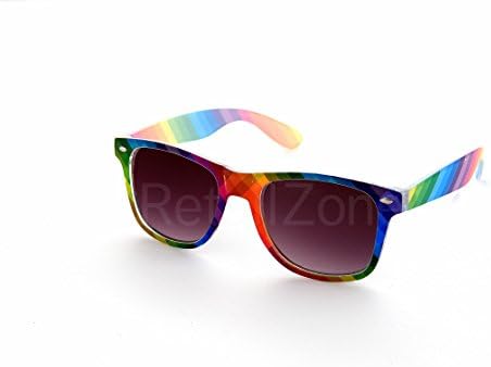 Rainbow Wayfarer Aviator Sunglasses Retro 80's Fashion Wayfarers Geek Tint Lenses