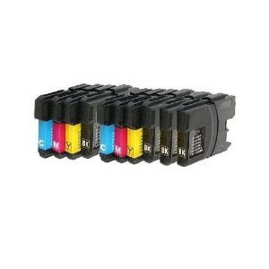 10 XL Patronen, kompatibel zu Brother LC1100 LC980 (4x schwarz & je 2x cyan magenta yellow)