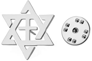Amaxer Broche judío de cruz de estrella de David para mujeres y hombres, broche de Magen David Israel, broches, mochila, insignia, sombrero, bolsa, accesorios de decoración