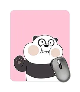 DarkBuck Mouse Pad for Girls and Boys Laptop Desktop PC Cute Pink Mousepads Rubber Base with Anti Skid Smooth Surface We Bare Bears Panda Mousepad (22 cm x 18 cm)
