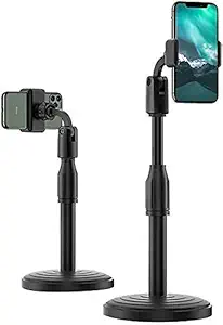 LIMESHOT Universal Mobile Stand for Table with Adjustable Height | 360 Degree Rotation Mobile Holder for Table & Bed Compatible with All- (Black)