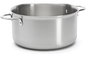 De Buyer - Faitout sans couvercle en inox 3 couches ALCHIMY - 24 cm - Fabriqué en France, Sans PFAS, Maîtrise de la Cuisson, Inox 18/10, Tous Feux + Four, Finition Poli Brossé