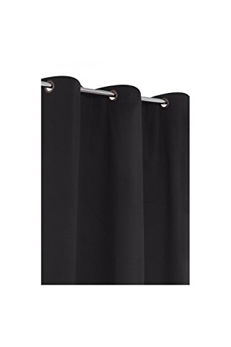 Verdunkelungsvorhang Uni In Baumwolle Optik 140 X 240 Schwarz