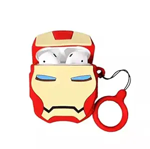 PartyFlex Superheros Earbuds Wireless Bluetooth with Slicone Protection Cute Earbuds case Cover Earphone for Kids/Boys (Blue)