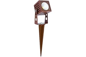 Beneito Faure Zas Quadrato Mini Proiettore a LED Regolabile da Terra per Esterno con Picchetto - Corten