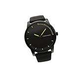LongYu Intelligente Uhr Runde Bildschirm Bluetooth IP68 wasserdicht Aufladung Quarzwerk S68 (Color : Black)