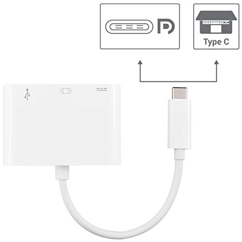 kwmobile USB 3.1 Typ C 3 Port Hub Adapter mit HDMI für Apple MacBook 12″ Chromebook Pixel Nokia N1 MSI mainboardZ97 SanDisk LaCie HD in Weiß - 2